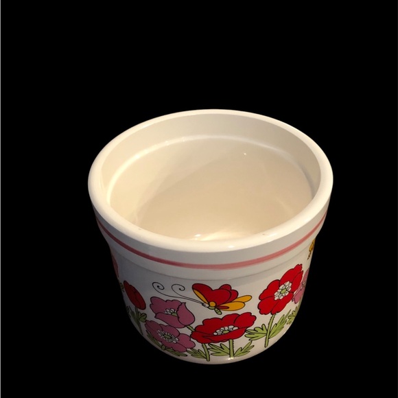 Flower power vase! Super 70s Retro. Red & pink Poppies and butterflies. - Picture 3 of 3